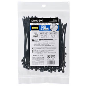 オーム電機 OHM オーム電機 ロックタイ 耐候 100mm 100本入 黒 LT-100W100BK 04-3136