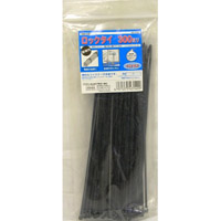 オーム電機 OHM オーム電機 ロックタイ 耐候 300mm 100本入 黒 LT-300W100BK 04-3140