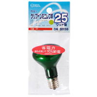 オーム電機 OHM オーム電機 クリプトン ミニレフ球 R45 クリアカラー 25W グリーン E17口金 LB-R4725K-CG 04-6038