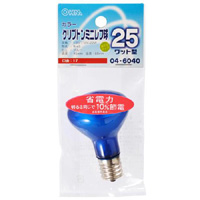 オーム電機 OHM オーム電機 クリプトン ミニレフ球 R45 クリアカラー 25W ブルー E17口金 LB-R4725K-CA 04-6040
