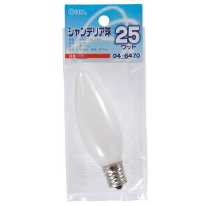 オーム電機 OHM オーム電機 シャンデリア球 25W E17 ホワイト 04-6470 LB-C2725-W