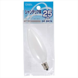 オーム電機 OHM オーム電機 シャンデリア球 25W E12 ホワイト 04-6474 LB-C2225-W