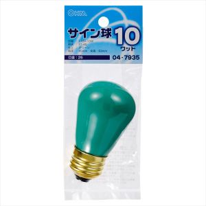 オーム電機 OHM オーム電機 サイン球 10W グリーン 04-7935 LB-ST4610-G