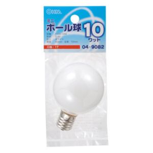 オーム電機 OHM オーム電機 ミニボール球 G30型 E17/10W ホワイト LB-G5710-W 04-9082