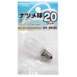 オーム電機 OHM オーム電機 ナツメ球 E12/20W フロスト LB-T0220-F 04-9630