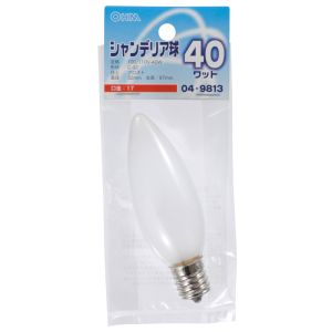 オーム電機 OHM オーム電機 シャンデリア球 40W E17 フロスト 04-9813 LB-C2740-F