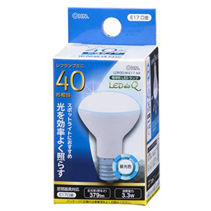 オーム電機 OHM オーム電機 LED電球 LDR3D-W-E17 ミニレフランプ形 40形相当 E17 昼光色 A9 06-0768