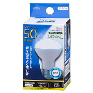 オーム電機 OHM オーム電機 LDR4D-W-E17 A9 LED電球 ミニレフランプ形 50形相当 E17 昼光色 06-0770