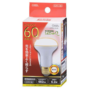 オーム電機 OHM オーム電機 LDR6L-W A9 LED電球 レフランプ形 60形相当 E26 電球色 06-0771
