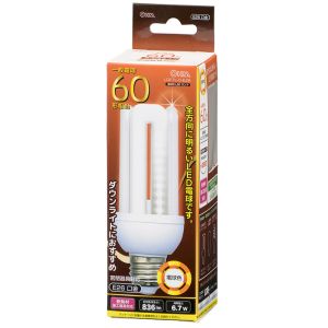 オーム電機 OHM オーム電機 LDF7L-G-E26 LED電球 D形 E26 60形相当 電球色 06-1679