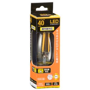 オーム電機 OHM オーム電機 LDC4L/D C6 LED電球 フィラメント シャンデリア形 E26 40形相当 調光器対応 06-3489