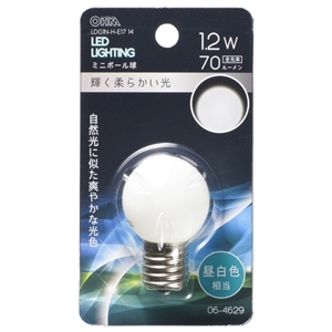 オーム電機 OHM オーム電機 LDG1N-H-E17 14 LEDミニボール球装飾用 G30 E17 1.2W 70lm 昼白色 06-4629