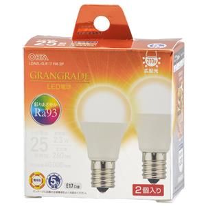 オーム電機 OHM オーム電機 LDA2L-G-E17 RA 2P  LED電球小形E17 25形相当 電球色 2個入