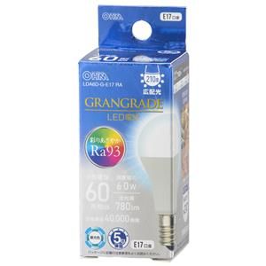 オーム電機 OHM オーム電機 LDA6D-G-E17 RA  LED電球小形E17 60形相当 昼光色