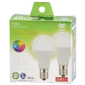オーム電機 OHM オーム電機 LDA6N-G-E17 RA 2P  LED電球小形E17 60形相当 昼白色 2個入