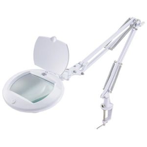 オーム電機 OHM オーム電機 ルーペ付きLEDアームライト エルズーム AS-L8095-2B-W 07-8133