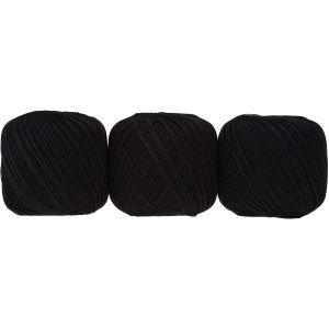 オリムパス オリムパス エミーグランデ レース糸 合細 Col.901 ブラック系 50g 約218m ｘ 3玉セット EMMY-901