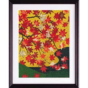 オリムパス オリムパス クロスステッチ 刺しゅうキット 日本の美 名作選 吉野龍田図屏風より 狩野常信作 ベージュ 7189