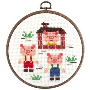 オリムパス オリムパス ししゅう製作キットフープ 3匹のこぶた 7338