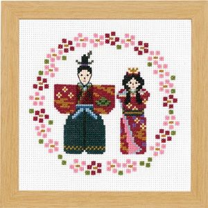 オリムパス オリムパス クロスステッチ 刺しゅうキット ひなまつり 立ち雛 オフホワイト 7457