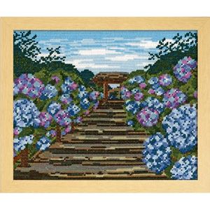 オリムパス オリムパス クロスステッチ 刺しゅうキット 名所シリーズ 鎌倉明月院の紫陽花 オフホワイト 7460