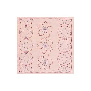 オリムパス オリムパス 刺し子キット 花ふきん 渋ピンク 243