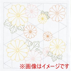 オリムパス オリムパス 刺し子ふきんキット 重陽の菊かごめ SK-493