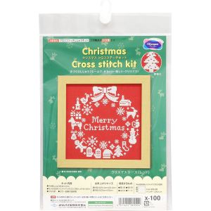 オリムパス オリムパス クリスマス クロスステッチししゅうキット クリスマスリース レッド X-100