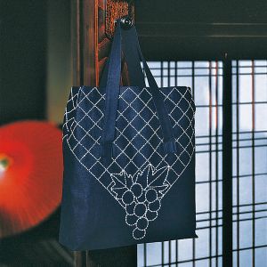 オリムパス オリムパス 刺し子キット ショッピングバッグ 紺 43