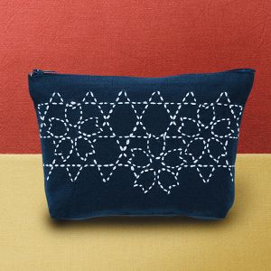 オリムパス オリムパス 刺し子キット ポーチ 紺 214