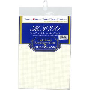 オリムパス オリムパス 刺しゅう布 約 91×50cmカット No.3000 ジャバクロス中目 クリーム 1004