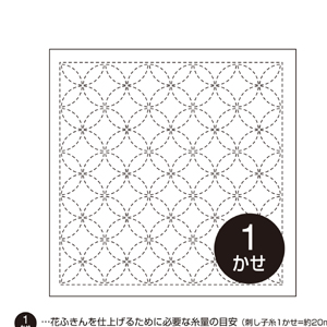 オリムパス オリムパス 刺し子 花ふきん布 パック 3 白 七宝つなぎ