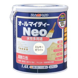アトムペイント アトムペイント 水性オールマイティーネオ 1.6L ミルキーホワイト