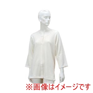 神戸生絲 神戸生絲 338928 BM6F 厚手 婦人 のびのびワンタッチ肌着7分袖 ホック付 秋冬用 オフホワイト M-L