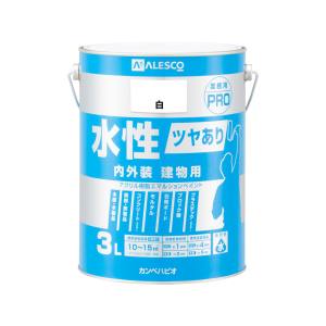 カンペハピオ KANSAI カンペハピオ 水性ツヤあり建物用PRO 白 3L