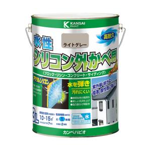 カンペハピオ KANSAI カンペハピオ 水性シリコン外かべ用 ライトグレー 3L