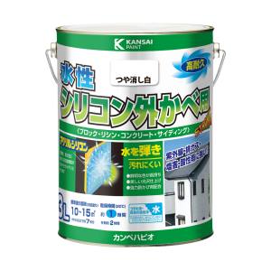 カンペハピオ KANSAI カンペハピオ 水性シリコン外かべ用 つや消し白 3L