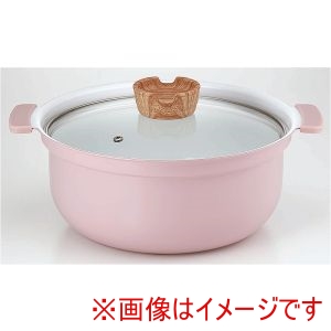 カクセー Kakusee カクセー コロント IH対応セラミックコーティング深型卓上鍋 24cm スモーキーピンク CT-29