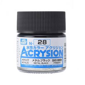 GSIクレオス ミスターホビー N028 新水性カラー アクリジョンカラー メタルブラック GSI クレオス