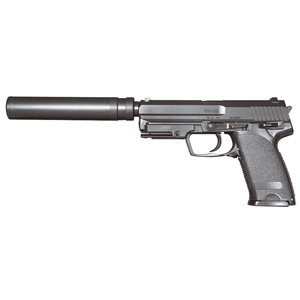 クラウンモデル クラウンモデル USP サイレンサー付き エアーコッキングスライドストップハンドガン