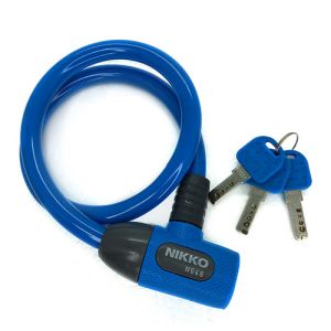 ニッコー NIKKO ニッコー エラストマーワイヤー錠 ブルー 60cm 70262