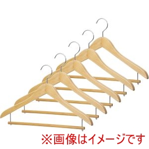 サワフジ SAWAFUJI サワフジ 木製 ハンガー バー 5本組 AWT-343