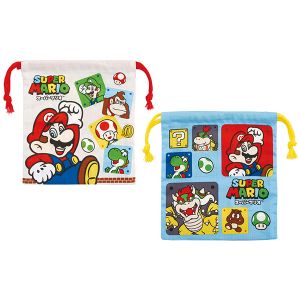 スケーター SKATER スケーター スーパーマリオ 23 マチ付き 巾着袋 2枚入 KB64WN