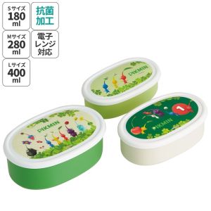 スケーター SKATER スケーター ピクミン 抗菌シール容器 3Pセット 入れ子式 SRS3SAG