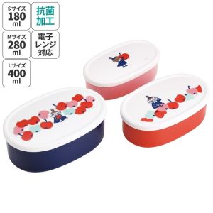 スケーター SKATER スケーター リトルミイ/りんご 抗菌シール容器入れ 子式3Pセット SRS3SAG