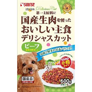 マルカン MG マルカン サンライズ ゴン太のデリシャスカット ビーフ&緑黄色野菜入り 小粒タイプ 600g 犬 フード