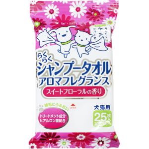 スーパーキャット SuperCat スーパーキャット らくらくシャンプータオル スイートフローラルの香り 25枚 CS-41