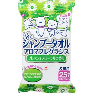 スーパーキャット SuperCat スーパーキャット らくらくシャンプータオル フレッシュフローラルの香り 25枚 CS-42