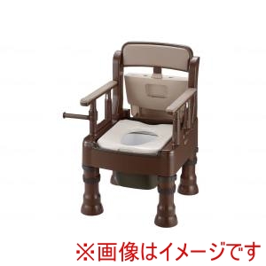 リッチェル リッチェル 45603 ポータブルトイレきらくMS型 標準便座 ダークブラウン メーカー直送 代引不可 北海道沖縄離島不可