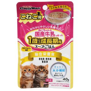ドギーマン ドギーマン 猫ちゃんの国産牛乳を使ったスープごはん ささみ まぐろ こねこ用 40g